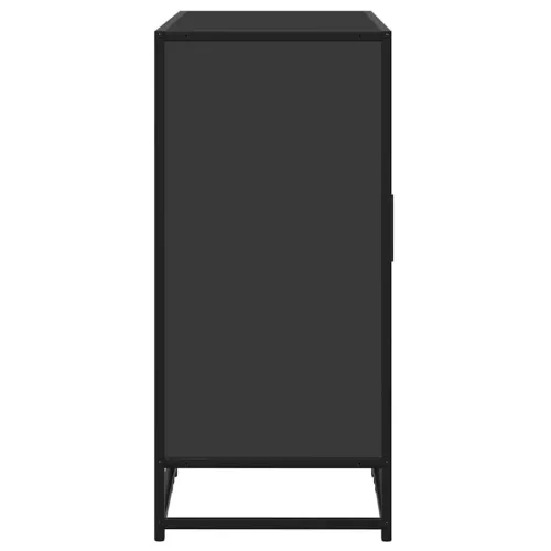 Fekete szerelt fa tálalószekrény 92 x 35 x 76 cm