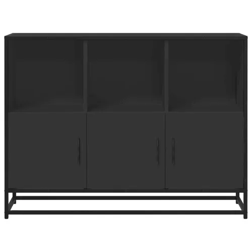 Fekete szerelt fa tálalószekrény 100x35x76 cm