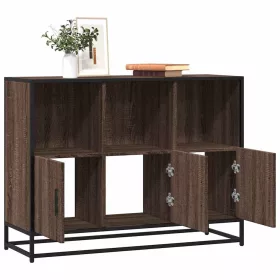   Barna tölgyszínű szerelt fa tálalószekrény 100x35x76 cm