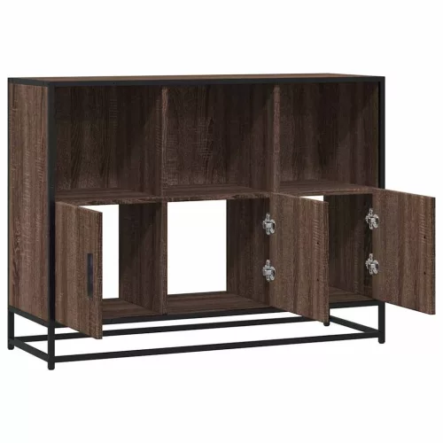 Barna tölgyszínű szerelt fa tálalószekrény 100x35x76 cm