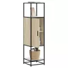 Highboard sonoma tölgy 35,5x35x139 cm gépelt fa és fém