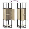 Highboard sonoma tölgy 35,5x35x139 cm gépelt fa és fém