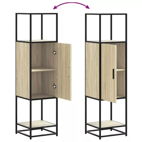 Highboard sonoma tölgy 35,5x35x139 cm gépelt fa és fém