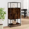 Highboard sonoma tölgy 68x35x139 cm gépelt fa és fém