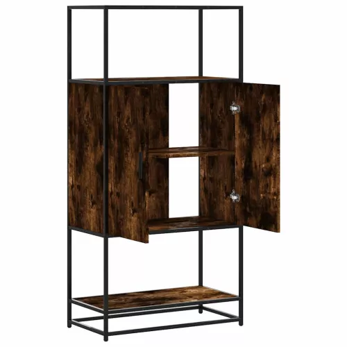 Highboard sonoma tölgy 68x35x139 cm gépelt fa és fém