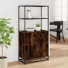 Highboard sonoma tölgy 68x35x139 cm gépelt fa és fém