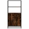 Highboard sonoma tölgy 68x35x139 cm gépelt fa és fém