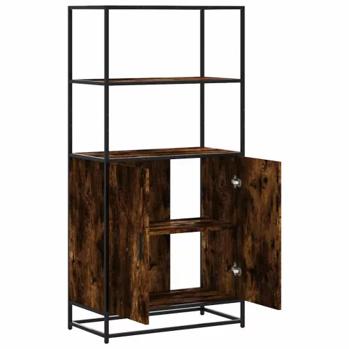 Highboard sonoma tölgy 68x35x139 cm gépelt fa és fém