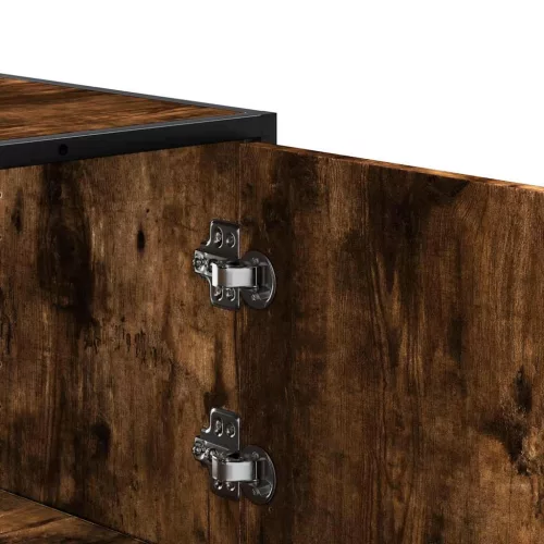 Highboard sonoma tölgy 68x35x139 cm gépelt fa és fém