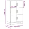 Magastábla barna tölgy 68x35x106,5 cm műanyag fa és fém