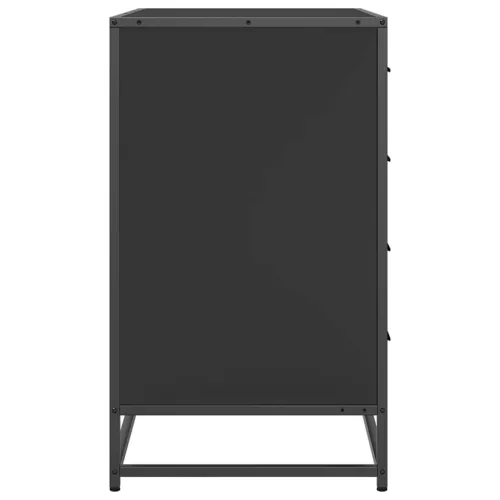 Fekete szerelt fa fiókos szekrény 70x41x70 cm