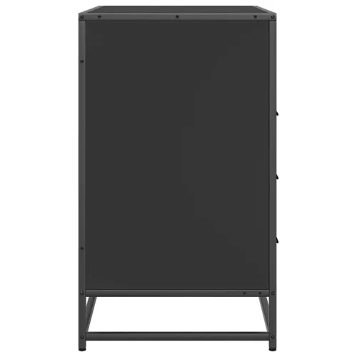 Fekete szerelt fa fiókos szekrény 70x41x70 cm