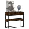 Füstös tölgy színű szerelt fa tálalóasztal 90x35x80 cm