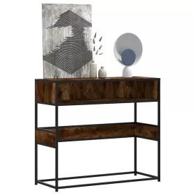   Füstös tölgy színű szerelt fa tálalóasztal 90x35x80 cm