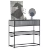 Szürke sonoma színű szerelt fa tálalóasztal 90x35x80 cm