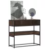 Barna tölgyszínű szerelt fa tálalóasztal 90x35x80 cm