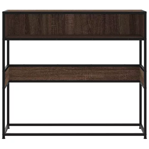 Barna tölgyszínű szerelt fa tálalóasztal 90x35x80 cm