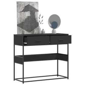 Fekete szerelt fa tálalóasztal 90x35x80 cm