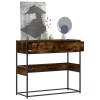 Füstös tölgy színű szerelt fa tálalóasztal 90x35x80 cm