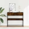 Füstös tölgy színű szerelt fa tálalóasztal 90x35x80 cm