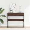 Barna tölgyszínű szerelt fa tálalóasztal 90x35x80 cm