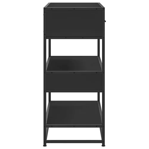 Fekete szerelt fa tálalóasztal 90x35x80 cm