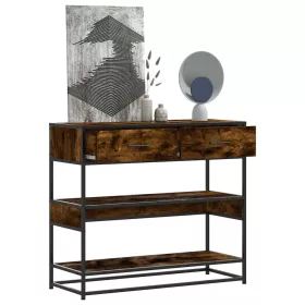   Füstös tölgy színű szerelt fa tálalóasztal 90x35x80 cm
