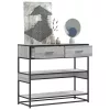 Szürke sonoma színű szerelt fa tálalóasztal 90x35x80 cm