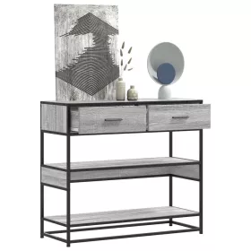 Szürke sonoma színű szerelt fa tálalóasztal 90x35x80 cm