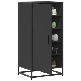 Fekete szerelt fa cipőtároló szekrény 48x38x97,5 cm