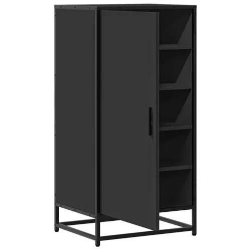 Fekete szerelt fa cipőtároló szekrény 48x38x97,5 cm