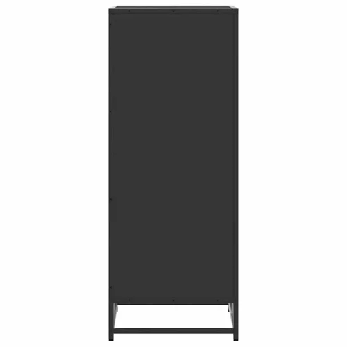 Fekete szerelt fa cipőtároló szekrény 48x38x97,5 cm