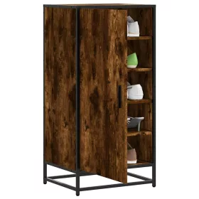 Füstös tölgy színű szerelt fa cipőtartó 48x38x97,5 cm