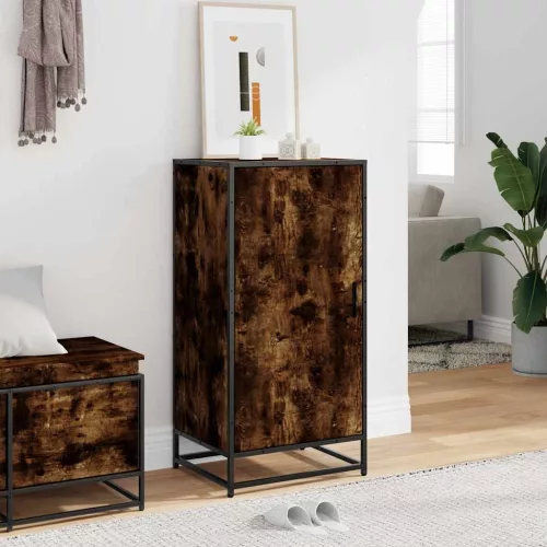 Füstös tölgy színű szerelt fa cipőtartó 48x38x97,5 cm