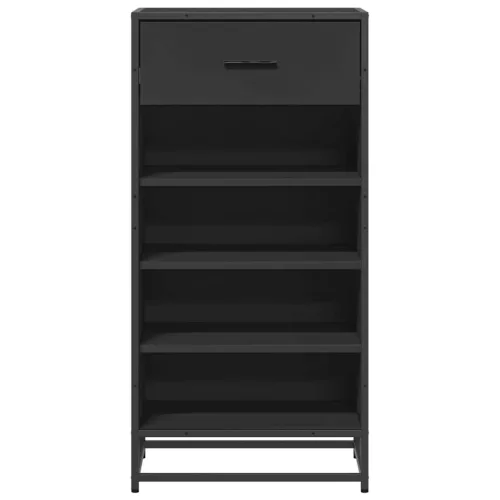 Fekete szerelt fa cipőtároló szekrény 48x38x97,5 cm