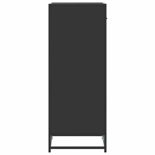 Fekete szerelt fa cipőtároló szekrény 48x38x97,5 cm