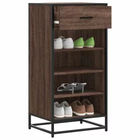 Barna tölgy színű szerelt fa cipőtartó 48x38x97,5 cm