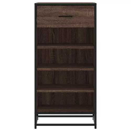 Barna tölgy színű szerelt fa cipőtartó 48x38x97,5 cm