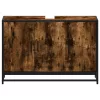 Füstös tölgy szerelt fa fürdőszobai mosdószekrény 90x33x60 cm