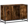 Füstös tölgy szerelt fa fürdőszobai mosdószekrény 90x33x60 cm