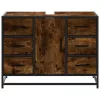 Füstös tölgy szerelt fa fürdőszobai mosdószekrény 80x33x60 cm