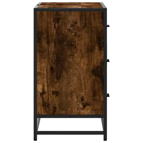 Füstös tölgy szerelt fa fürdőszobai mosdószekrény 80x33x60 cm