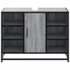 Szürke sonoma szerelt fa fürdőszobai mosdószekrény 80x33x60 cm