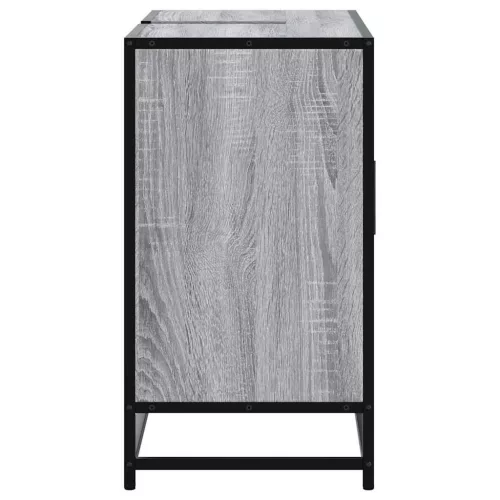 Szürke sonoma szerelt fa fürdőszobai mosdószekrény 80x33x60 cm
