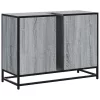 Szürke sonoma szerelt fa fürdőszobai mosdószekrény 80x33x60 cm