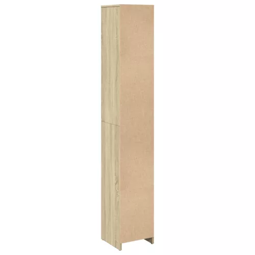 Sonoma tölgy színű szerelt fa fürdőszobaszekrény 30x30x183,5 cm