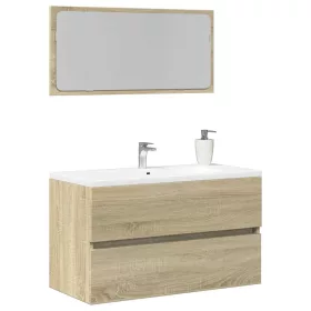   Sonoma tölgy tükrös fürdőszobaszekrény 80 x 38,5 x 45 cm