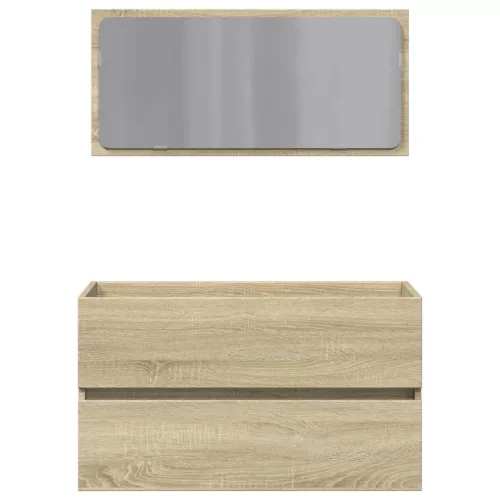 Sonoma tölgy tükrös fürdőszobaszekrény 80 x 38,5 x 45 cm