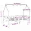 Viaszbarna tömör fenyőfa házikó gyerekágykeret 80 x 200 cm