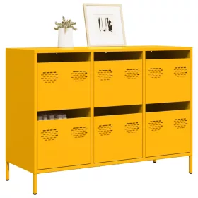   Mustársárga hideghengerelt acél tálalószekrény 101,5x39x73,5 cm